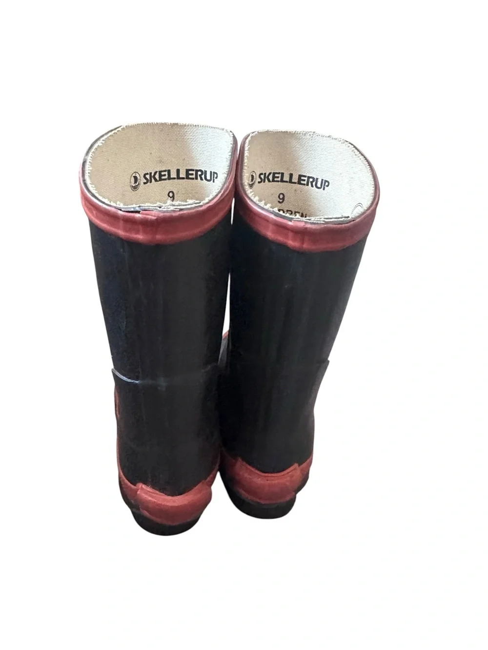 Skellerup Red Band Junior Calf-Length Gumboots Black Red Toddler Size 9